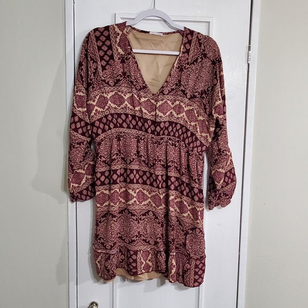 Chic Soul Women 2XL dress, V-Neck balloon sleeves with elastic cuffs.  SKU#A-118